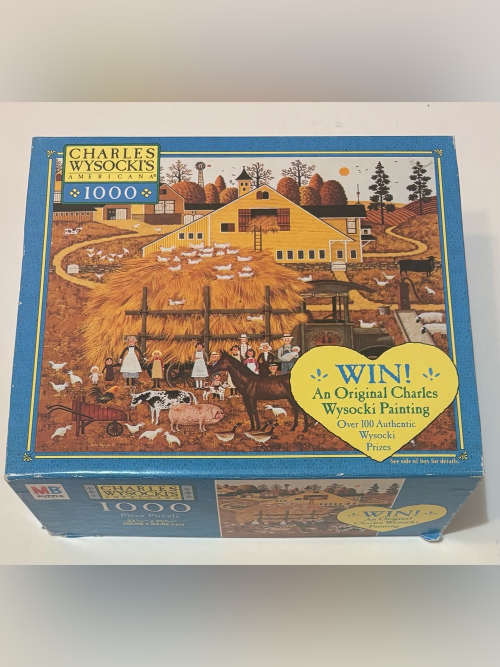 2003 MB Hasbro Charles Wysocki Americana Puzzle, Farm Folks, 1000 Pc., Complete